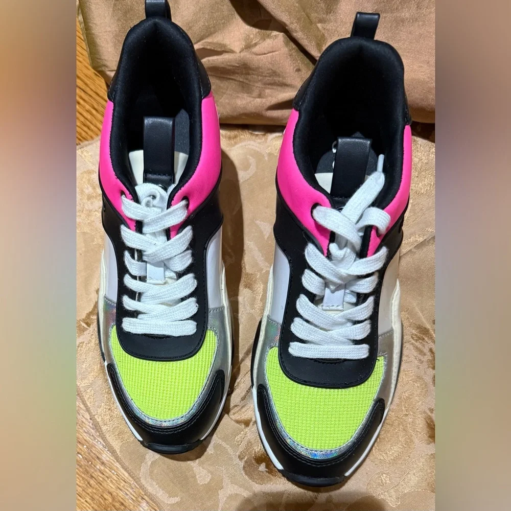 Guess Women's Sneakers with Pink, Black, and Green - Picture 1 of 2